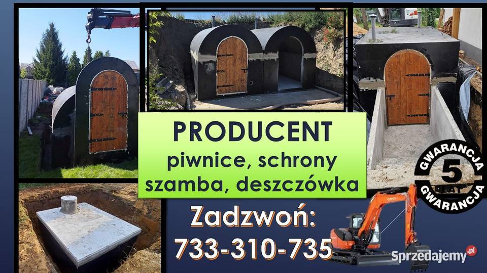 Piwnice ogrodowe szamba ziemianki