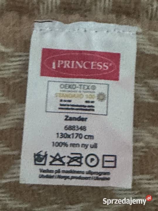 Koc pled Princess 100 wełny 130x170 Łódź