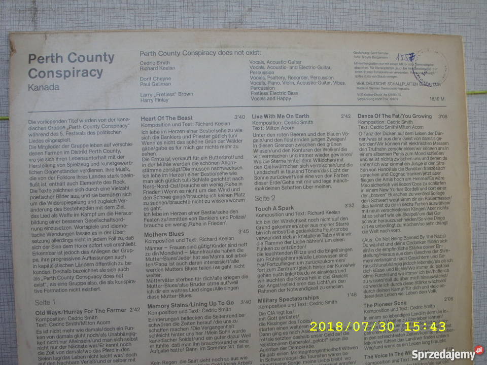 Country LP PERTH COUNTRY CONSPIRANCY Canada dolnośląskie Wołów