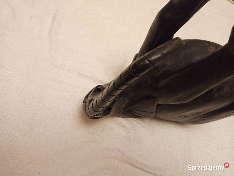 Rzeźba słoń z litego drewna rękodzieło rarytas