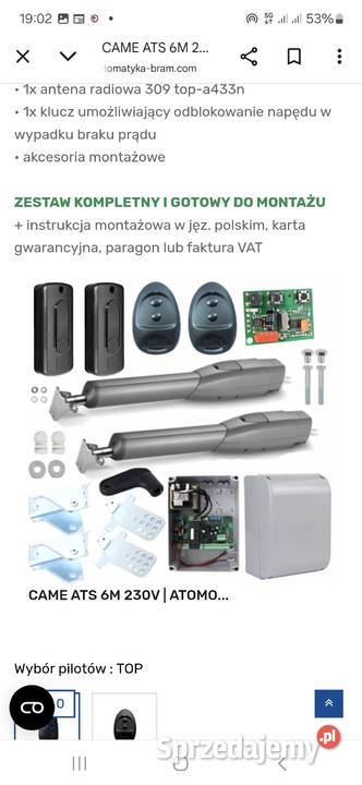 Automatyka do bram CAME Instalacje