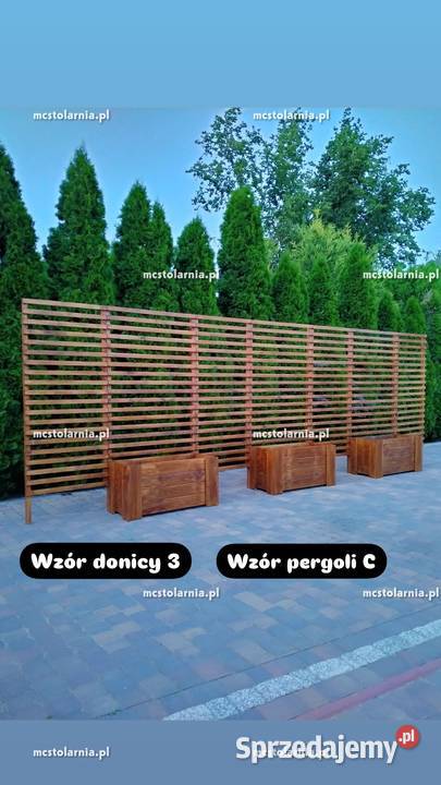 Donica z pergolą płot lamelowy pergola pomorskie Gdańsk