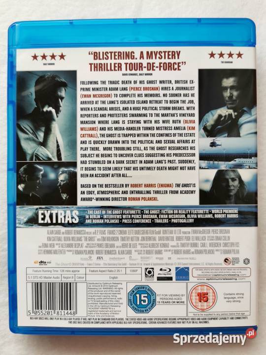 The Ghost Autor Widmo Bluray En 2010 Pierce pełne Wytrzyszczki