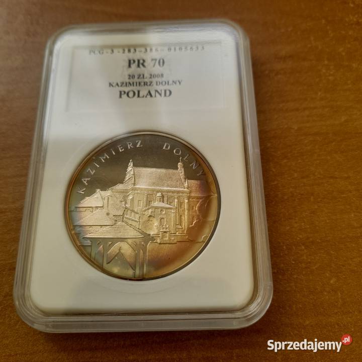 Moneta srebrna Kazimierz Dolny 20 z 2008 r Numizmatyka mazowieckie Warszawa sprzedam