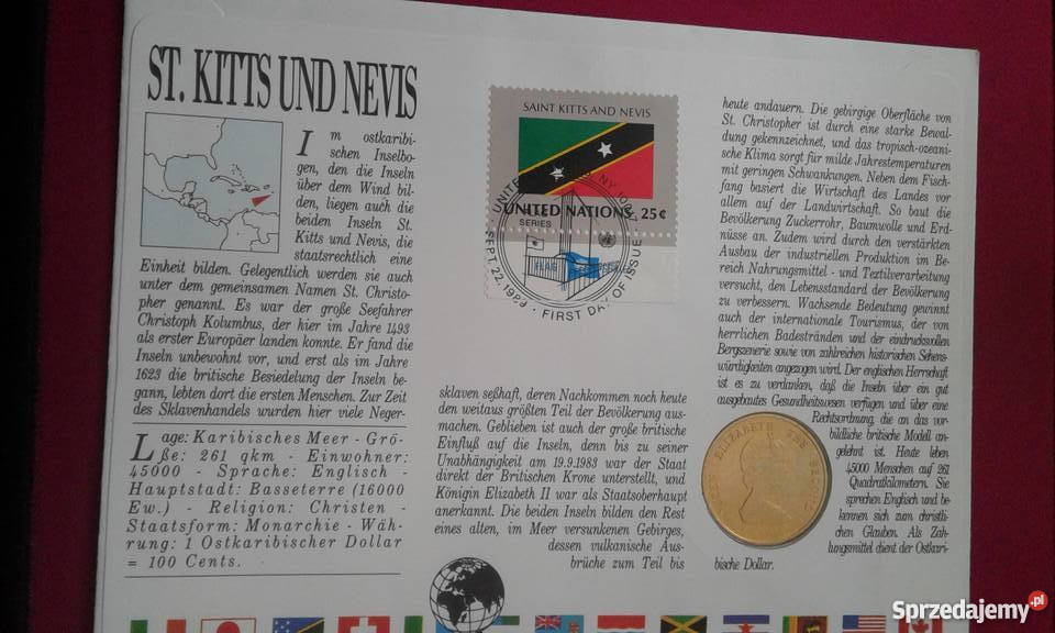 1 Dolar StKitts Nevis 1981 r UNC Blister Konin