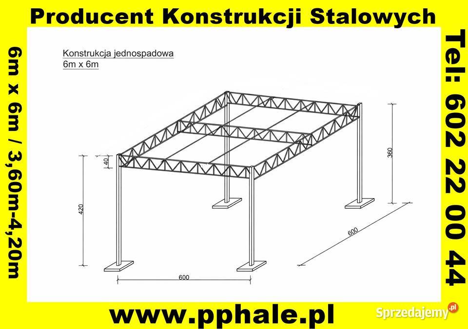 Konstrukcja Stalowa 6x18 m Wiata Magazyn Garaż Rawa Mazowiecka