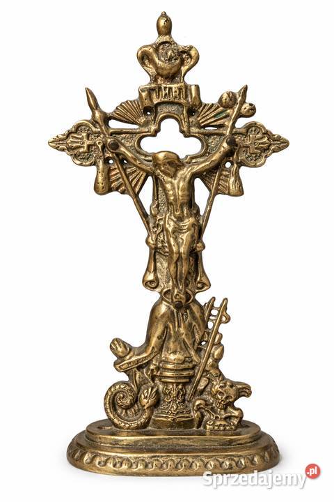Krzyż mosiężny Antyk Antyki Otwock