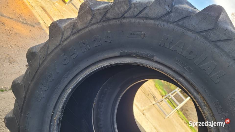 Opony 480 65 24 Używane kleber Opony rolnicze