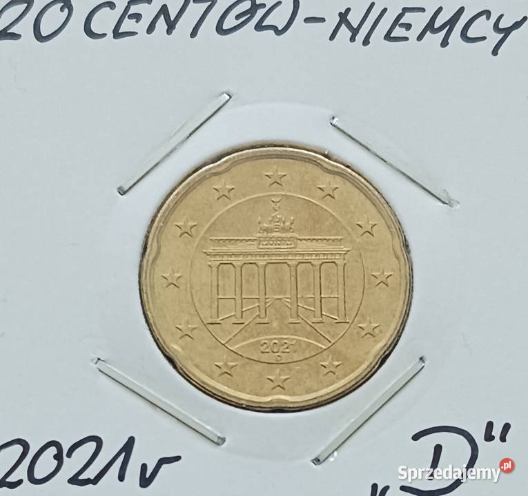 20 Centów Niemcy 2021 r men D Konin sprzedam