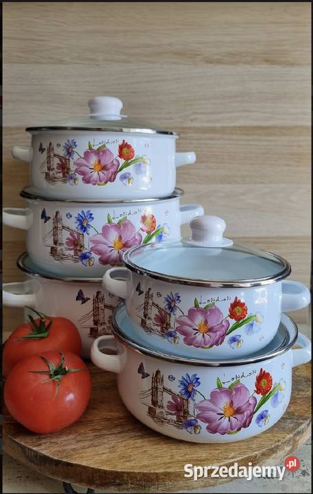 89 Garnki emaliowane London śląskie Zabrze