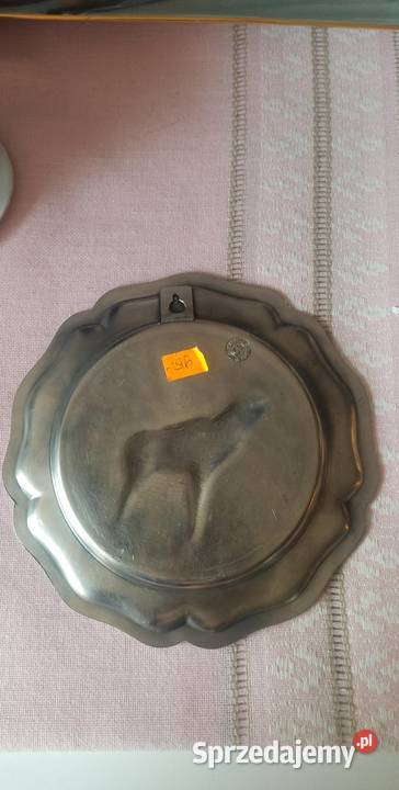 Talerz z cyny z jeleniem Syg Kassack Germany Do Gdańsk