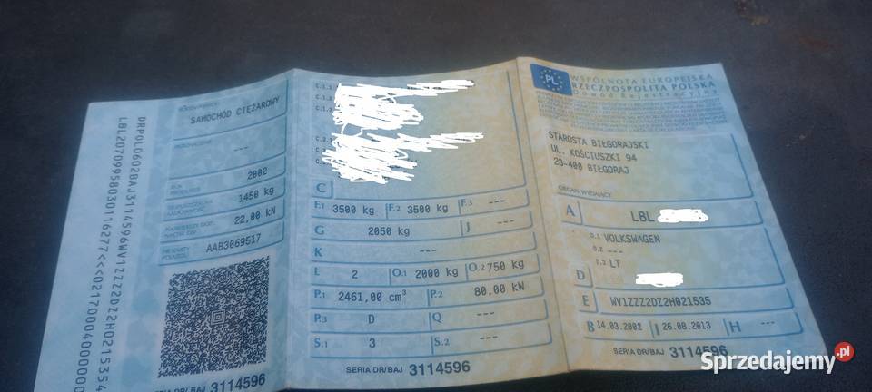 Volkswagen LT46 VW LT46 Średni Bliźniak 35T 109KM Józefów