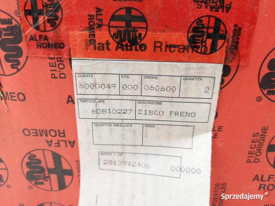 TARCZA HAMULCOWA PRZÓD ALFA ROMEO 164 8792 20 TS sprzedam