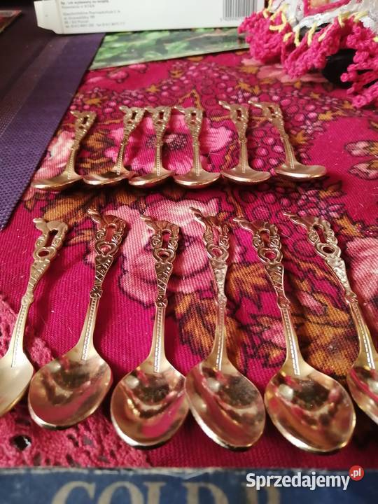 Komplet 12 sztuk łyżeczek pozłacanych Japan małopolskie Radłów