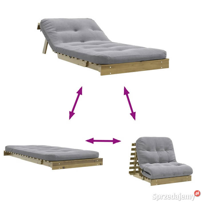 Sofa rozkładana futon z materacem 90x206x11 Warszawa sprzedam