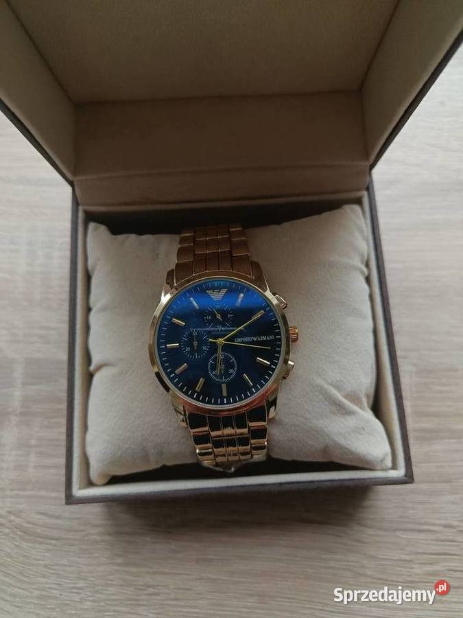 Zegarek męski złoty Emporio Armani z granatową podlaskie Białystok