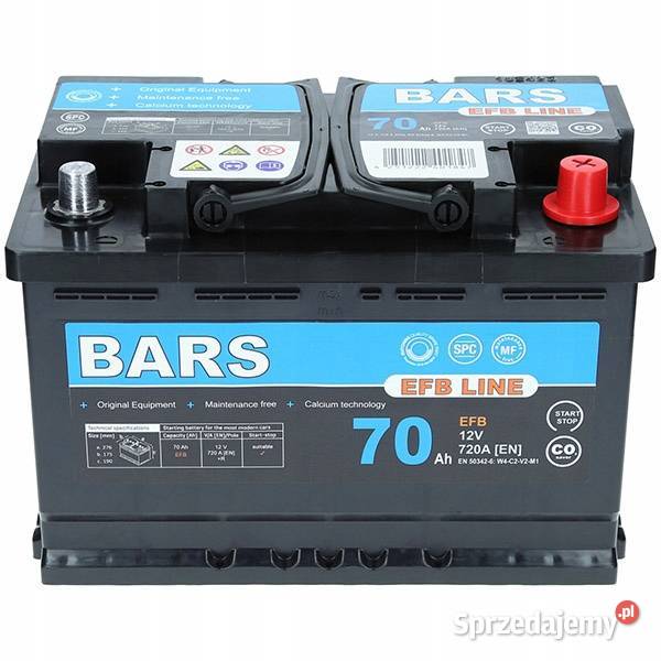 AKUMULATOR BARS 12V 70AH 720A EFB STARTSTOP Jelcz-Laskowice sprzedam