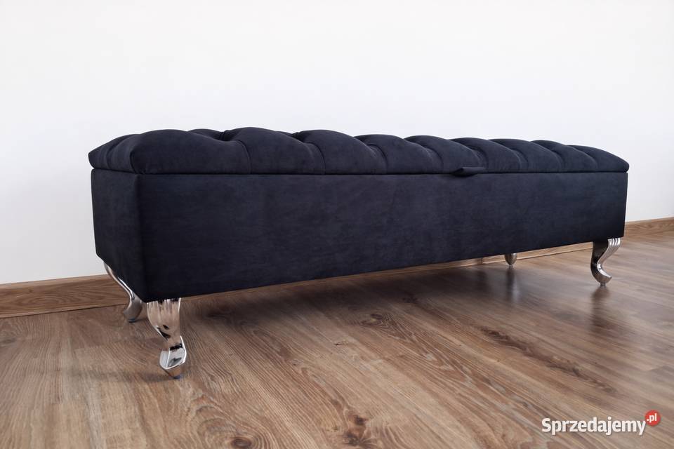 Ławka Chesterfield 100x30 pufa otwierana glamour 30cm Stronie