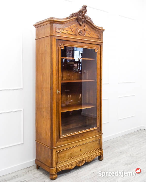 Witryna orzechowa rzeźbiona FRANCUSKA I połowa wielkopolskie Kalisz sprzedam
