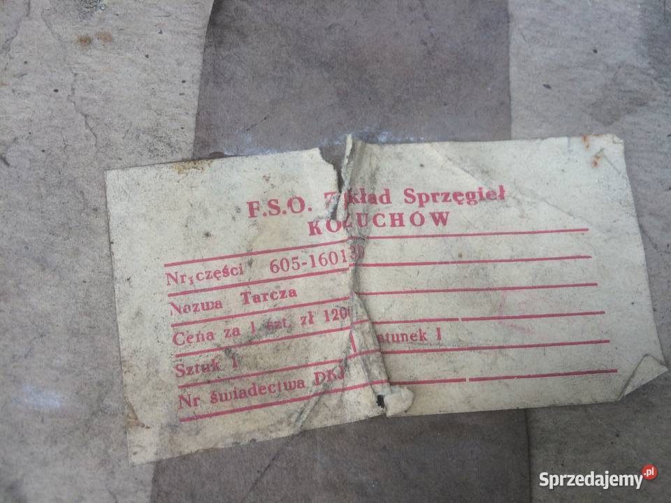 Tarcza sprzęgła SYRENA nowa FSO 6051601130 Kutno