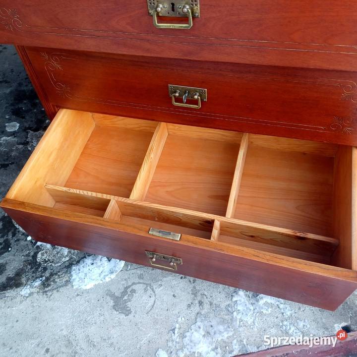 Komoda Secesyjna 3 szufladowa Fornir mahoń Suchorzew