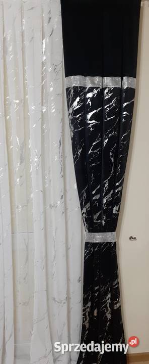 Zasłony welurowe srebrny marmurek Mława