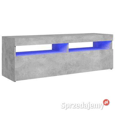 vidaXL Szafka pod TV z oświetleniem LED, szarość betonu, 120