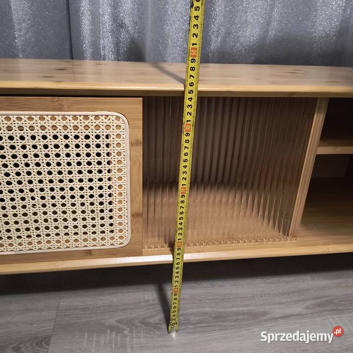 Szafka RTV Costway 140 Bambus Rattan Szkło Pozostałe łódzkie Sieradz
