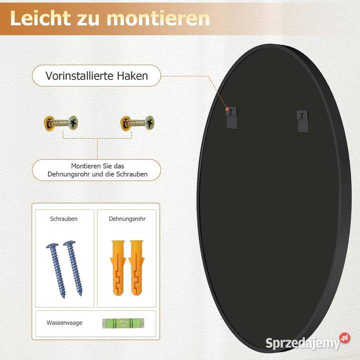Koonmi Lustro Ścienne Okrągłe Nowoczesne Szkło podkarpackie Rzeszów