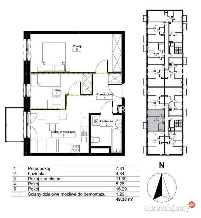 Mieszkanie 4938m2 3 pokojowe Kraków Osiedle