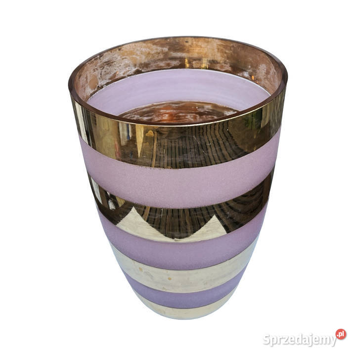 Duży wazon złocony Bohemia Czechosłowacja lata Warszawa