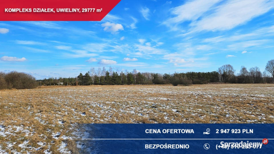 Kompleks 21 działek budowlanych 3ha Uwieliny gm Sprzedaż mazowieckie