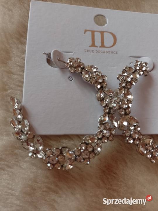 Wytworne bogato zdobione kolczyki ślubne z Kraków sprzedam