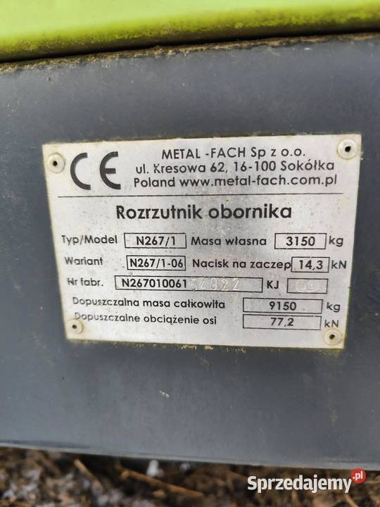 Rozrzutnik MetalFach Metal-Fach Rozrzutniki obornika Grajewo