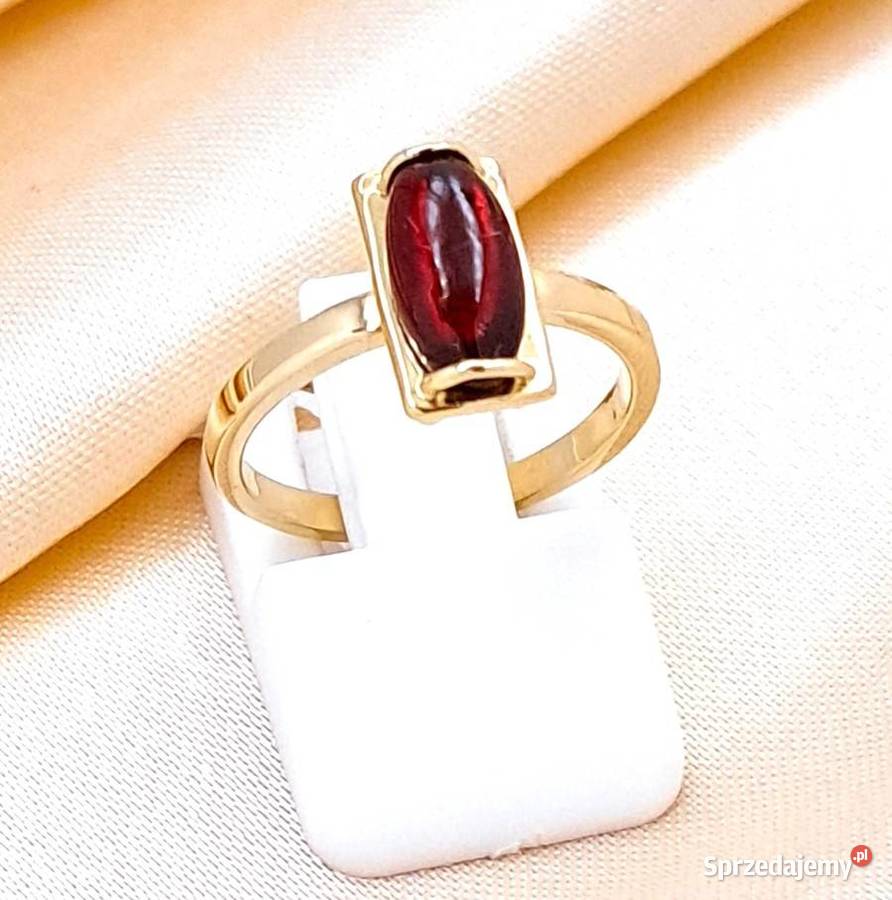 Pierścionek r15 Złoty pr585 z Granatem Z643