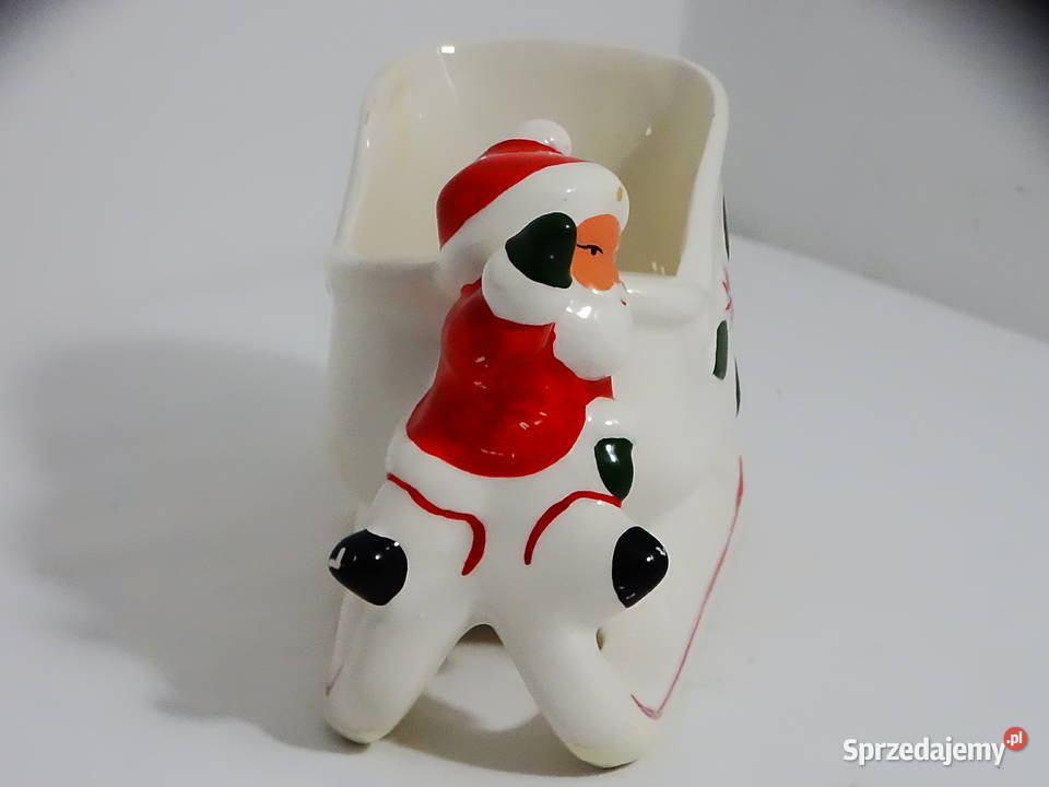 Ceramiczna ozdoba Mikołaja na saniach Frankel Biłgoraj sprzedam