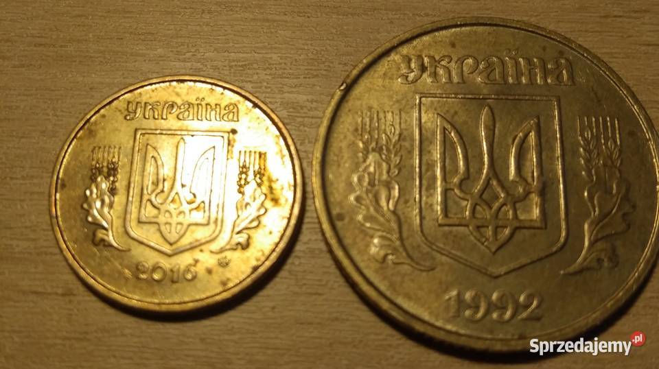 Zestaw dwóch monet 10 i 50 kopiejek UKRAINA 1992 śląskie Myszków