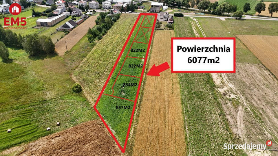 sprzedaży działki 857m2 Knyszyn