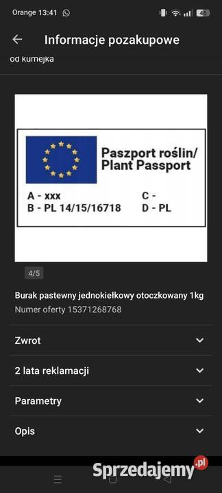 Buraki pastewne białe Cedry Wielkie