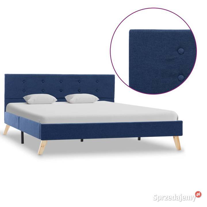 vidaXL Rama łóżka, niebieska, tapicerowana 284825