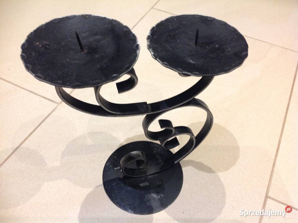 Świecznik Dwuramienny Metalowy Metaloplastyka Świeczniki Nowa Sól