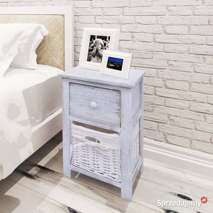 vidaXL Szafka nocna drewniana białaSKU242866 Warszawa