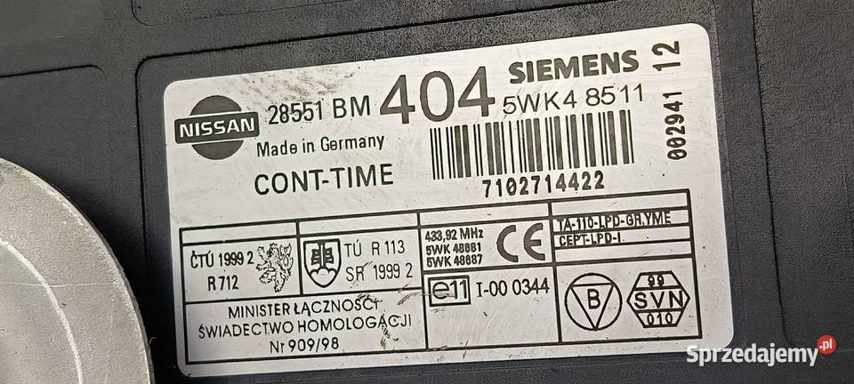 MODUŁ NISSAN ALMERA 5WK48511 ECU Lipno
