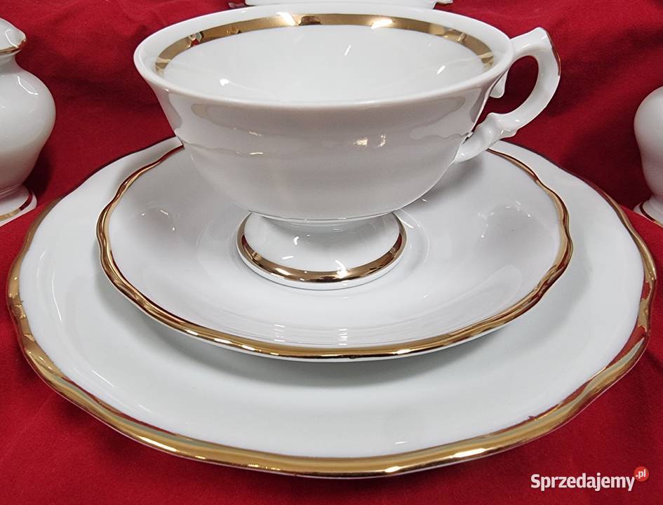 Serwis obiadowy z porcelany Krzysztof Alaska biały Wałbrzych