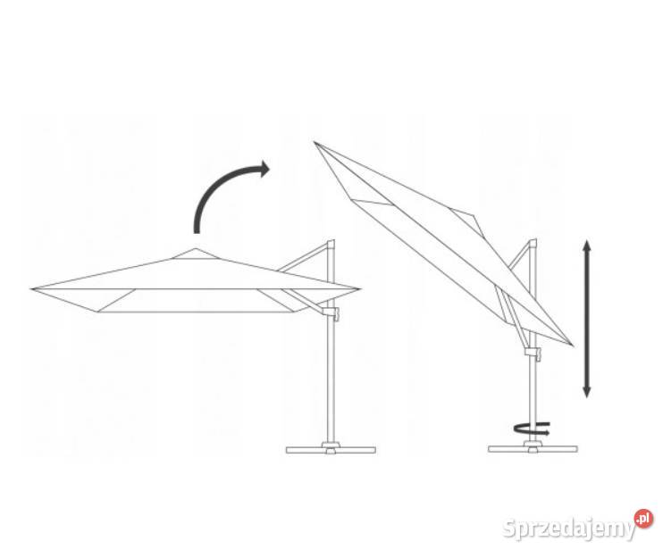 Parasol ogrodowy Roma 300x300 pokrowiec szay Łęczyca