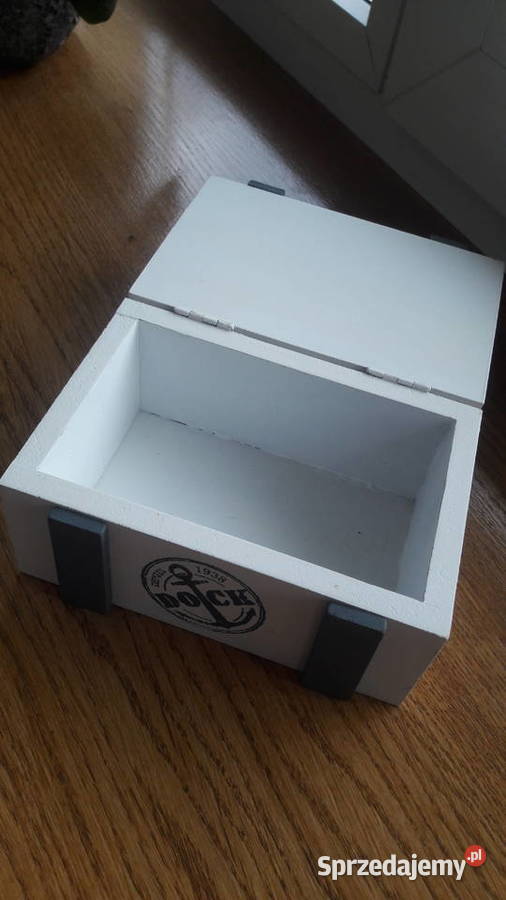 Szkatułka biała drewniana styl morskipudełko Radom sprzedam