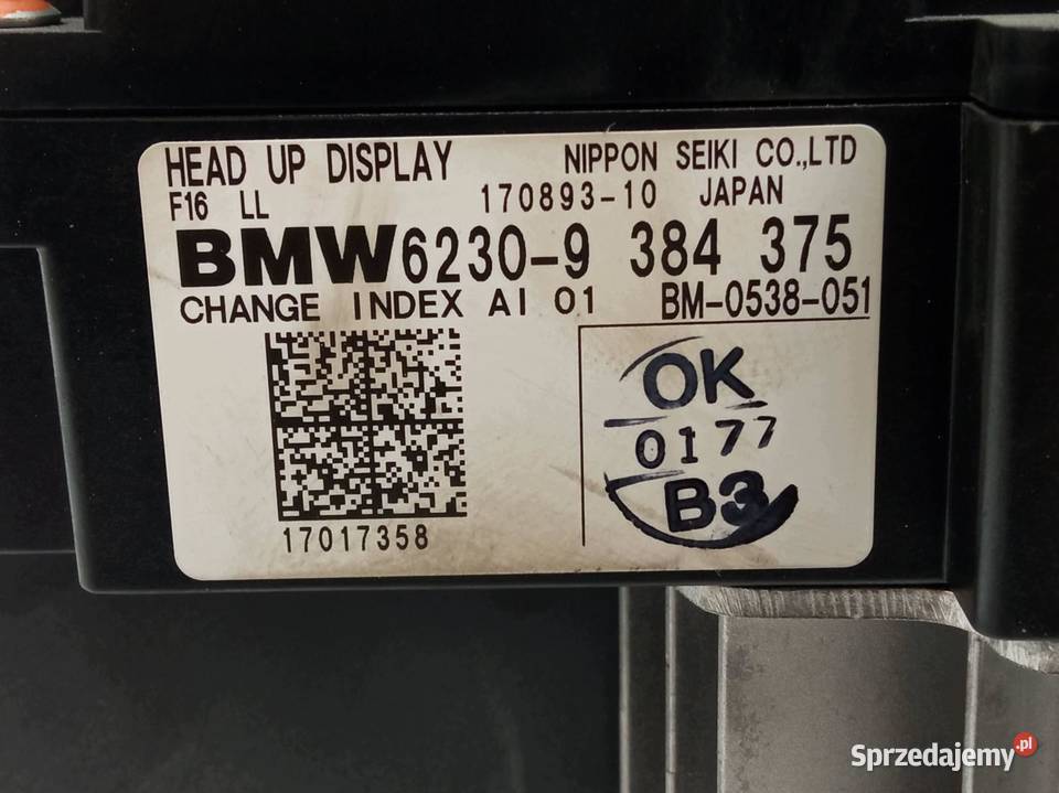 WYŚWIETLACZ HEAD UP 9384375 Bmw X6 II 20142019