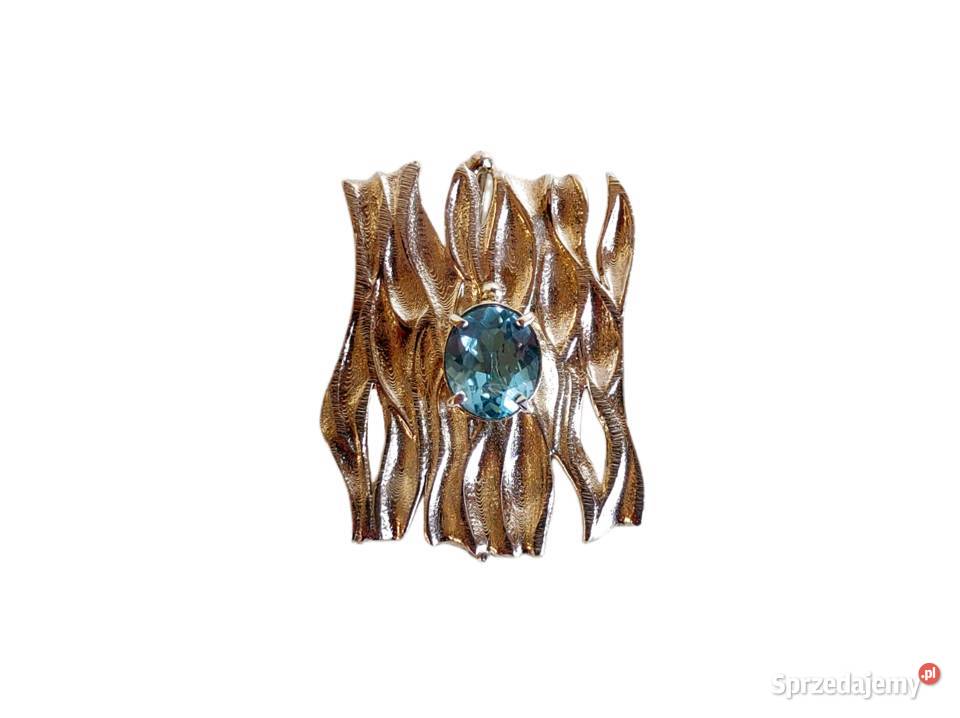 7379 Nowoczesny Styl Blue Topaz Srebro srebro