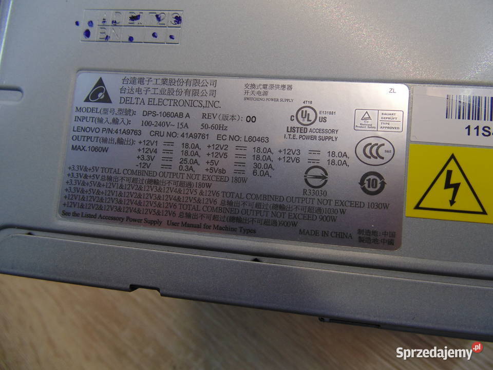Zasilacz 1060W Delta DPS1060AB A 41A9763 Warszawa