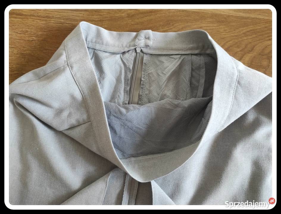 Szara spódnica z podszewką 42 XL elegancka Bez wzoru Płock